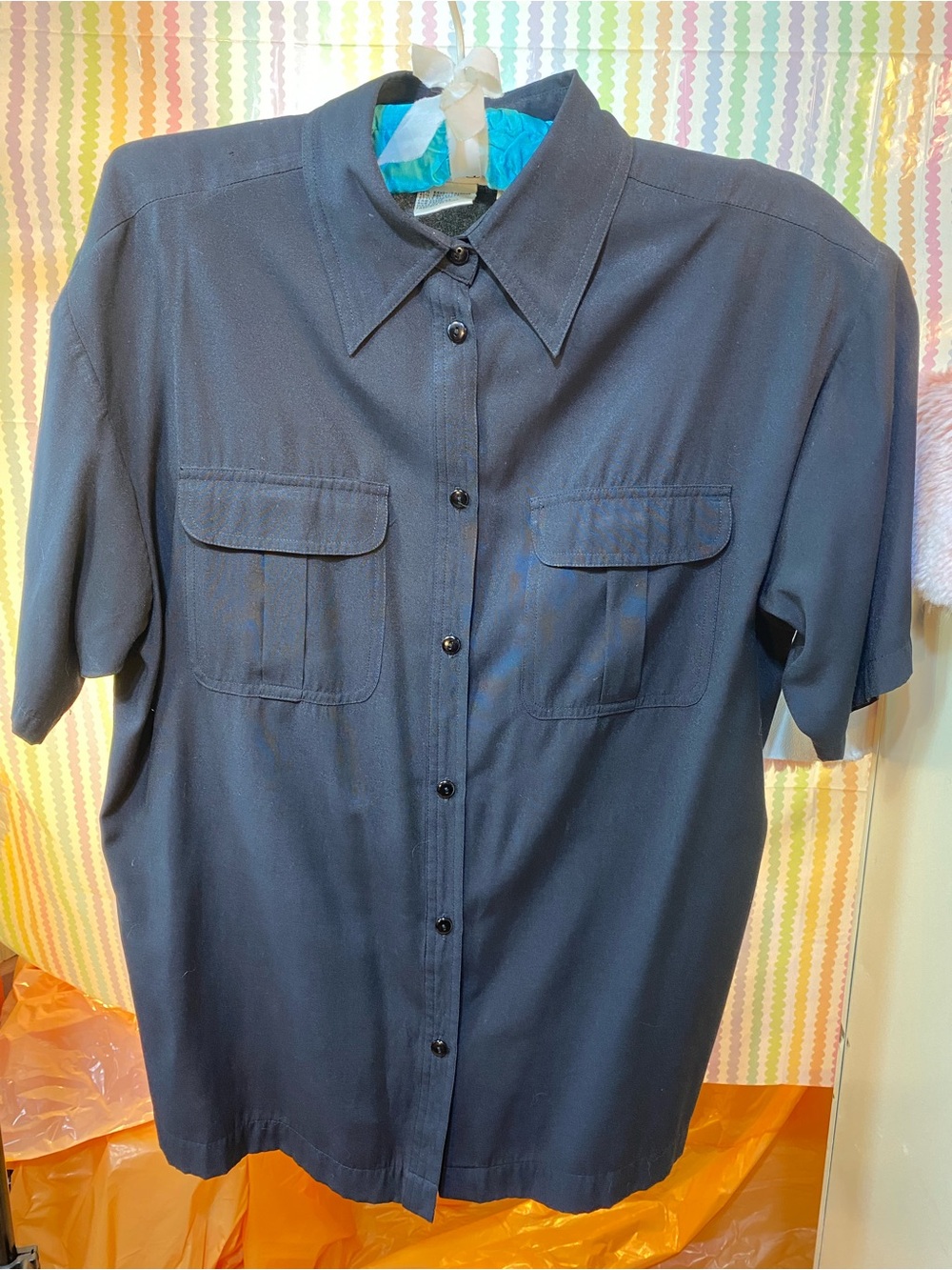 Fred David Black Short-Sleeve Button-Down Shirt